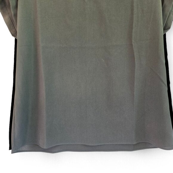 Ee:Some Womens V-Neck Blouse Olive Green V-Neck Cuffed Sleeve Small - Picture 5 of 11